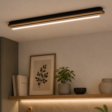 Brilagi - LED plafonsko svetlo WOODY FLAT LED/25W/230V hrast/crna