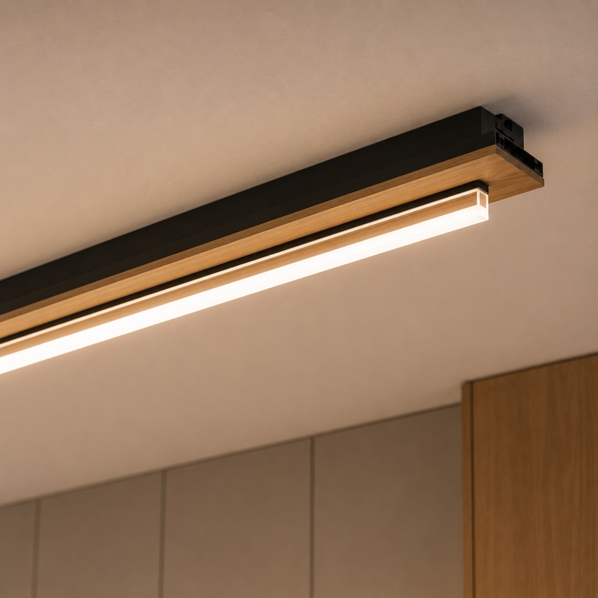 Brilagi - LED plafonsko svetlo WOODY FLAT LED/25W/230V hrast/crna