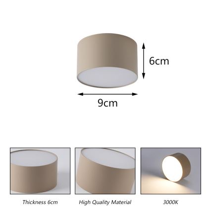 Brilagi - LED kupatilsko plafonsko svetlo FORIS LED/9W/230V pr. 9 cm bež IP44 CRI 90