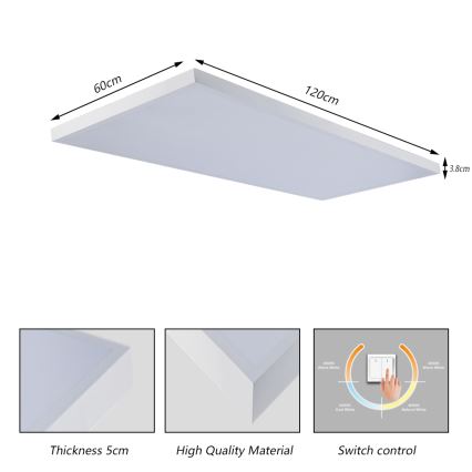 Brilagi - LED plafonsko svetlo za kupatilo FRAME LED/96W/230V 120x60 cm 3000/4000/6000K IP44 bela