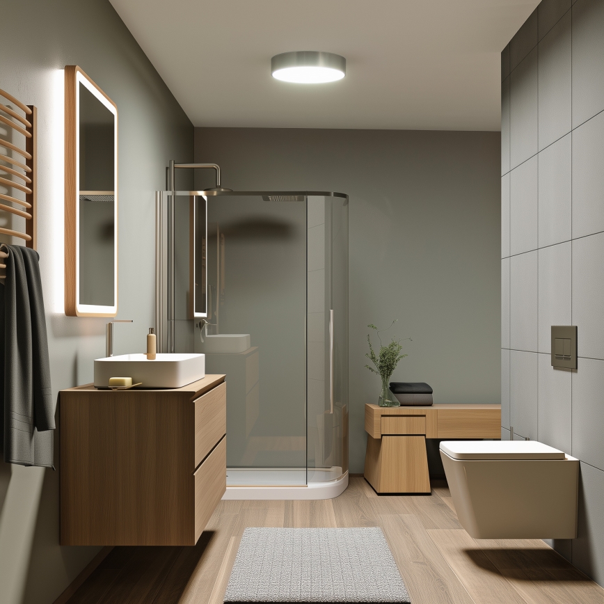 Brilagi - LED plafonsko svetlo za kupatilo POOL LED/24W/230V 3000/4000/5500K prečnik 30 cm IP54 mat hrom