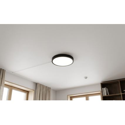 BRILAGI - LED plafonsko svetlo za kupatilo sa senzorom ZENNA LED/18W/230V Ø 29,5 cm IP44 crna + daljinski upravljač