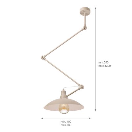 BRILAGI - LED podesivi luster na stalku IRONBEAM 1xE27/60W/230V bež