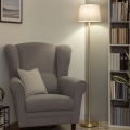 Brilagi - LED podna lampa CERIA, 1x E27/20W/230V, prečnik 30 cm, siva/zlatna