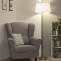 Brilagi - LED podna lampa CERIA 1xE27/20W/230V prečnik 45 cm bela/zlatna