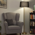 Brilagi - LED podna lampa CERIA 1xE27/20W/230V prečnik 45 cm crna/zlatna