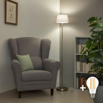 Brilagi - LED podna lampa CERIA 1xE27/40W/230V prečnik 30 cm bela/mat hrom