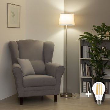 Brilagi - LED podna lampa CERIA 1xE27/40W/230V prečnik 30 cm bež/mat hrom