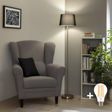 Brilagi - LED podna lampa CERIA 1xE27/40W/230V prečnik 30 cm crna/mat hrom