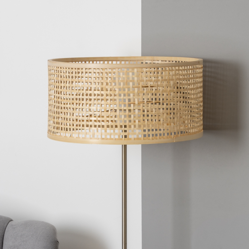 BRILAGI - LED podna lampa CERIA 1xE27/40W/230V prečnik 40 cm bambus/mat hrom