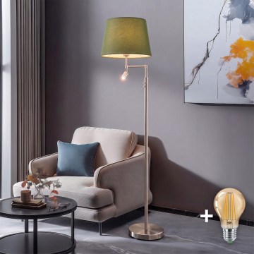 BRILAGI - LED Podna lampa CERIA 1xE27/60W/230V + LED/2,1W Ø 30 cm mat hrom/zelena