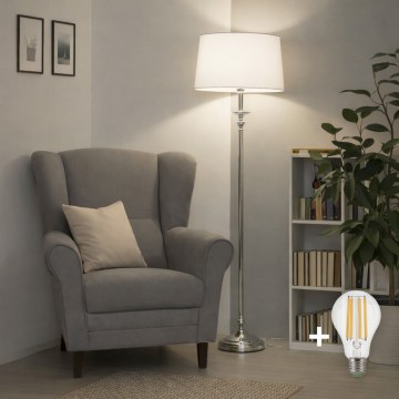 Brilagi - LED podna lampa CERIA 1xE27/60W/230V prečnik 45 cm sjajni hrom/bela