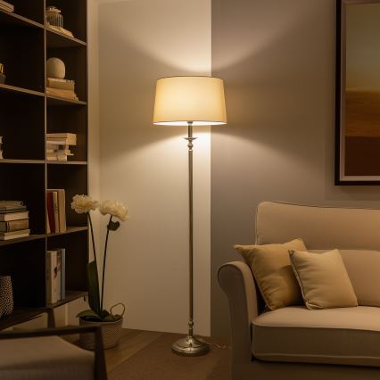 Brilagi - LED podna lampa CERIA 1xE27/60W/230V, prečnik 45 cm, sjajni hrom/bež