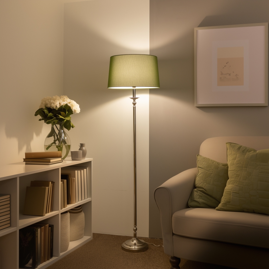 Brilagi - LED podna lampa CERIA 1xE27/60W/230V prečnik 45 cm sjajni hrom/zelena