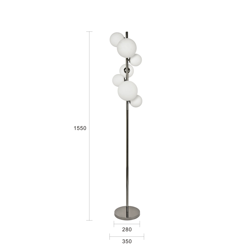 Brilagi - LED podna lampa MILLA 7xG9/3W/230V crni hrom/bela