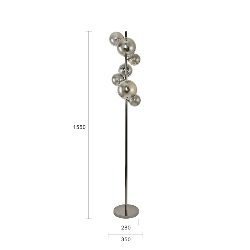 Brilagi - LED podna lampa MILLA 7xG9/3W/230V crni hrom/dimljeno