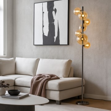 Brilagi - LED Podna lampa MILLA 7xG9/3W/230V crni hrom/zlatna