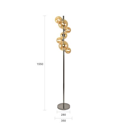 Brilagi - LED Podna lampa MILLA 7xG9/3W/230V crni hrom/zlatna