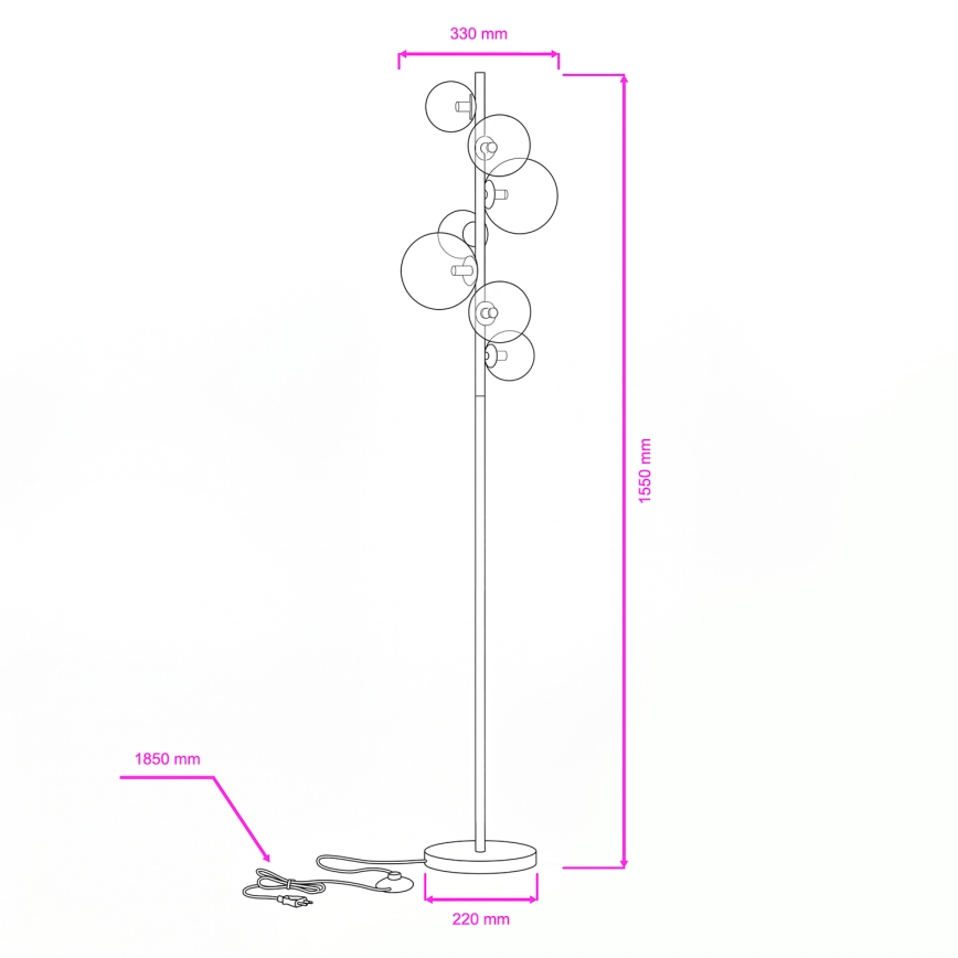 BRILAGI - LED podna lampa MILLA 7xG9/3W/230V zlatna/zadimljena