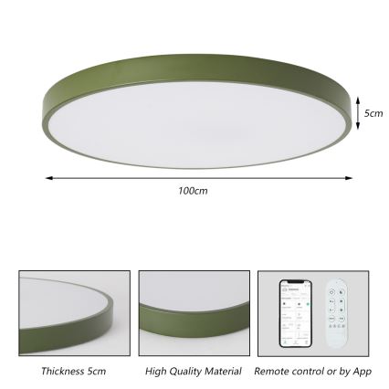 Brilagi - LED prigušiva svetiljka POOL SMART LED/128W/230V prečnik 100 cm Wi‑Fi Tuya + daljinski upravljač, zelena