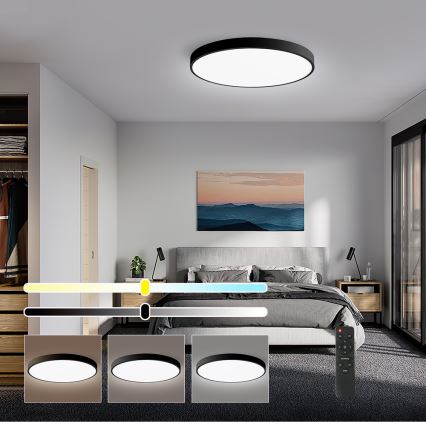 Brilagi - LED prigušiva stropna svetiljka POOL SMART LED/60W/230V 50 cm 3000-6000K Wi-Fi Tuya + daljinski upravljač crna