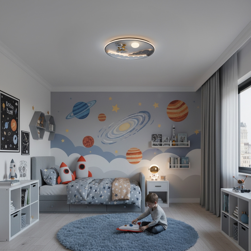 Brilagi - LED prigušiva dečije plafonsko svetlo ASTRO LED/68W/230V 3000-6000K prečnik 49 cm + daljinski upravljač