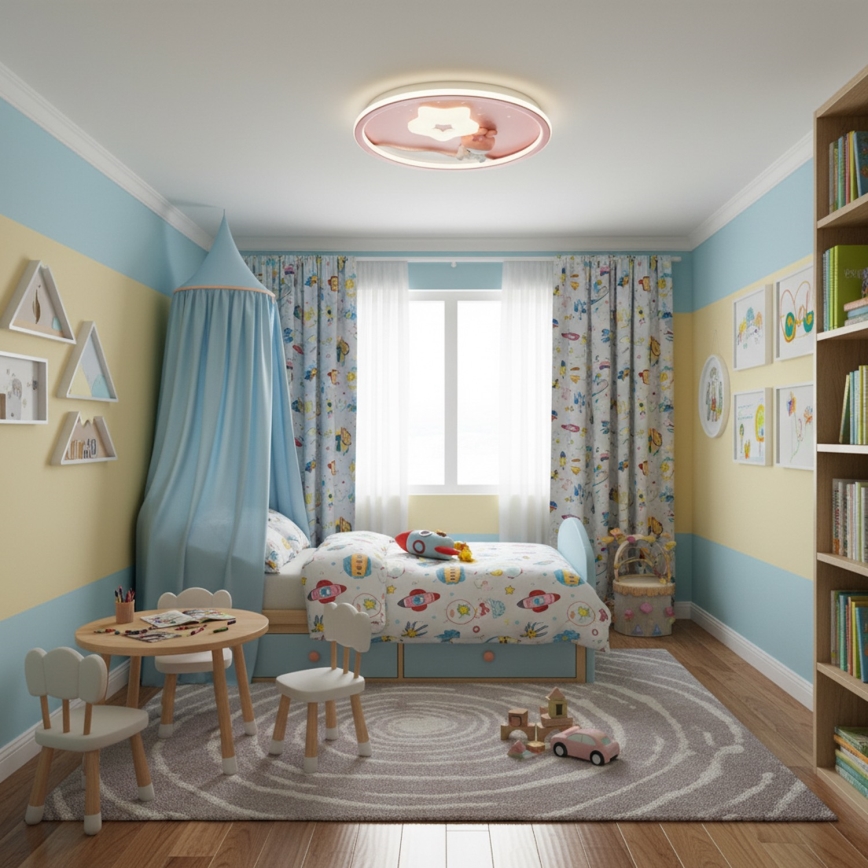 Brilagi - LED prigušiva dečije plafonsko svetlo BUNNY LED/83W/230V 3000-6000K pr. 49 cm + daljinski upravljač