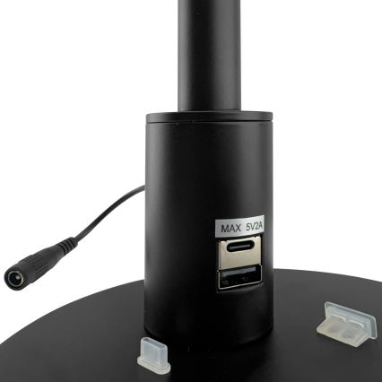 Brilagi - LED prigušiva dodirna stona lampa sa USB portovima VARIO LED/7W/230V 3000-6500K CRI 96 crna
