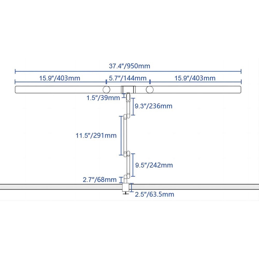 Brilagi - LED prigušiva dodirna fleksibilna stona lampa VARIO LED/24W/230V 3000-6500K CRI 92 bela