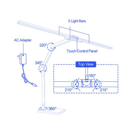 Brilagi - LED prigušiva dodirna stona lampa VARIO LED/24W/230V 3000-6500K CRI 92 bela