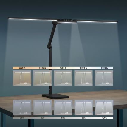 Brilagi - LED prigušiva dodirna stona lampa VARIO LED/24W/230V 3000-6500K CRI 92 crna