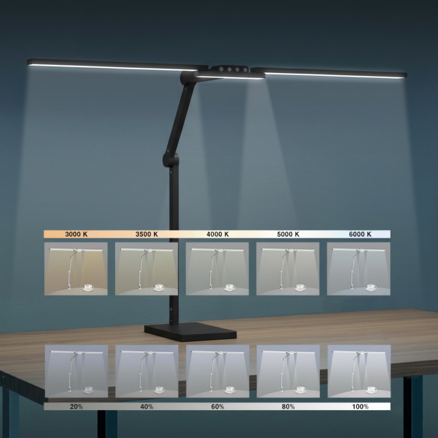 Brilagi - LED prigušiva dodirna stona lampa VARIO LED/24W/230V 3000-6500K CRI 92 crna