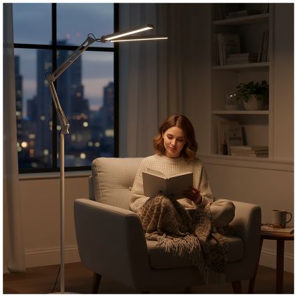 BRILAGI - prigušiva fleksibilna stojeća LED lampa VARIO LED/14W/230V 3000-6000K 157 cm bela