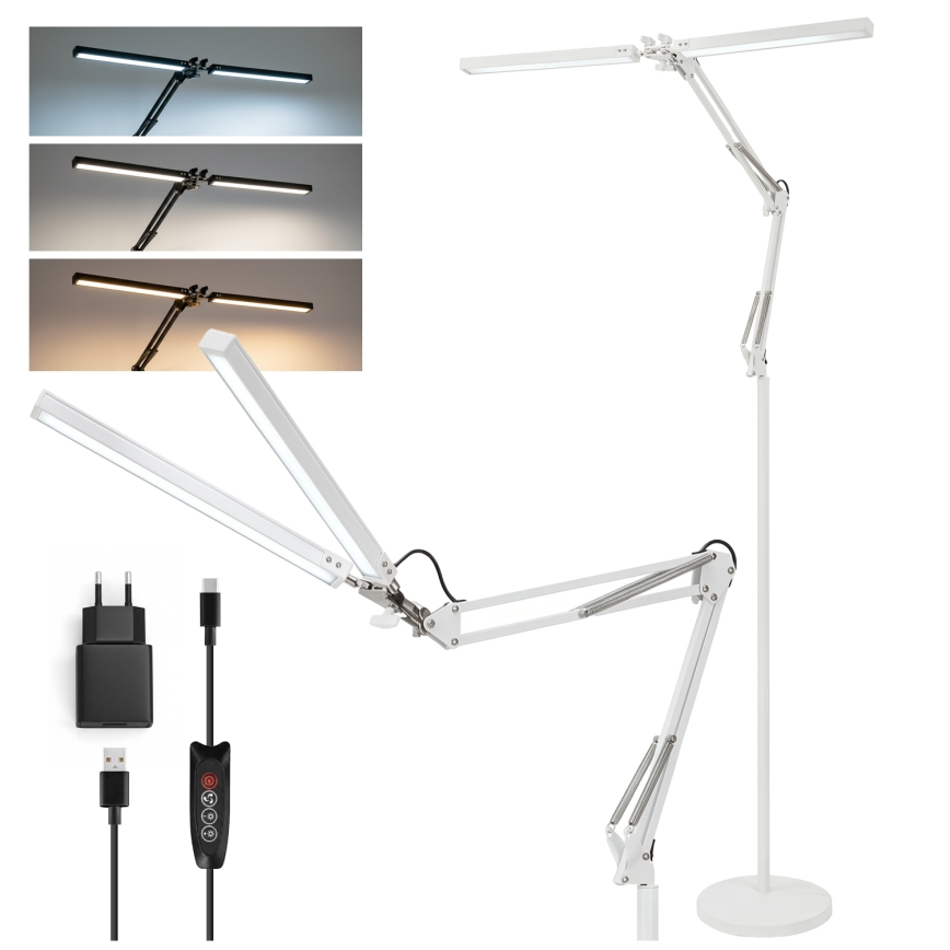 BRILAGI - prigušiva fleksibilna stojeća LED lampa VARIO LED/14W/230V 3000-6000K 157 cm bela