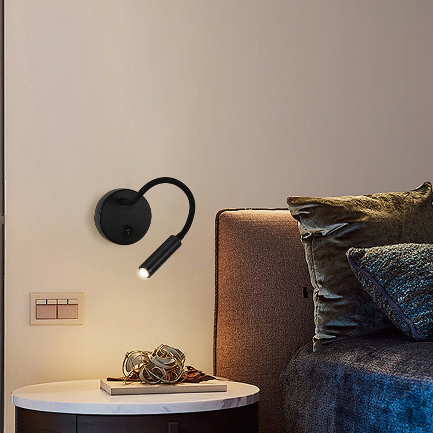 Brilagi - LED prigušiva fleksibilna zidna lampa MAYA 1xG9/4W/230V crna 2700-6500K Wi-Fi Tuya