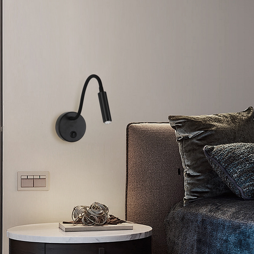 Brilagi - LED prigušiva fleksibilna zidna lampa MAYA 1xG9/4W/230V crna 2700-6500K Wi-Fi Tuya