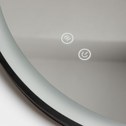 Brilagi - LED prigušiva grejano kupatilsko ogledalo sa pozadinskim osvetljenjem ALU PRO LED/18W/230V pr. 60 cm 3000/4000/6500K IP44 crno CRI 90