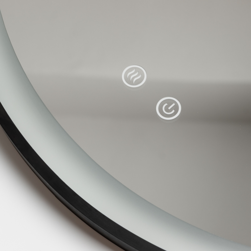 Brilagi - LED prigušiva grejano kupatilsko ogledalo sa pozadinskim osvetljenjem ALU PRO LED/18W/230V pr. 60 cm 3000/4000/6500K IP44 crno CRI 90