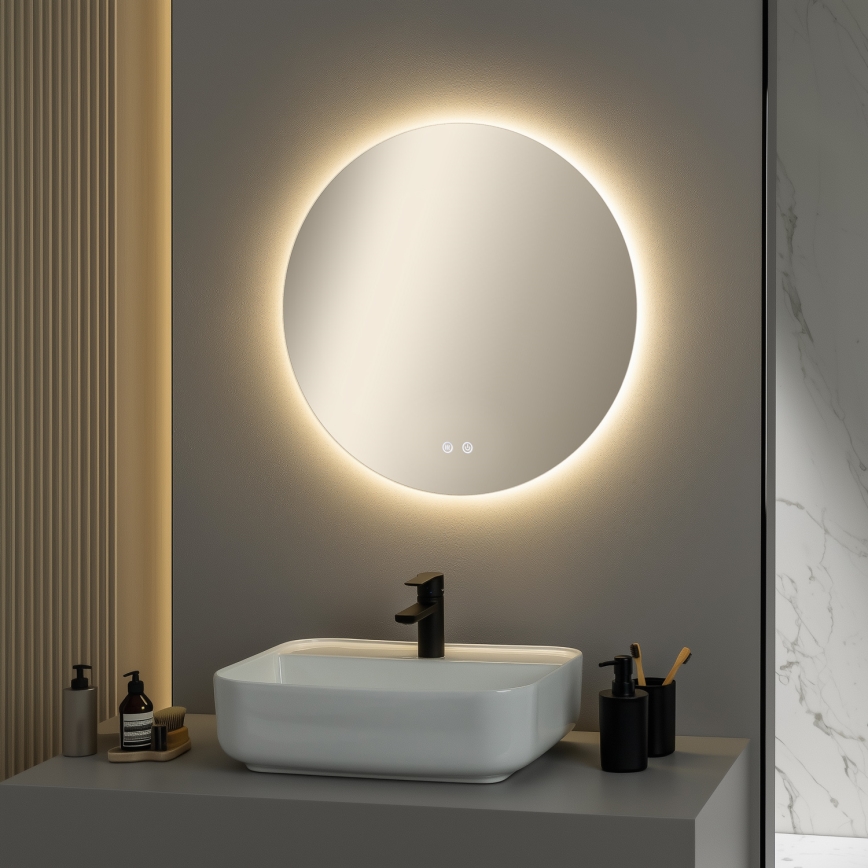 Brilagi - LED ogledalo za kupatilo sa grejačem DEMI ECO LED/12W/230V prečnik 60 cm IP44 CRI 90 prigušiva + CCT