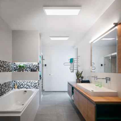 Brilagi - LED prigušiva plafonska lampa za kupatilo FRAME SMART LED/50W/230V 60x60 cm 3000-6000K IP44 bela + daljinski upravljač