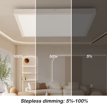 Brilagi - LED prigušiva plafonska lampa za kupatilo FRAME SMART LED/50W/230V 60x60 cm 3000-6000K IP44 bela + daljinski upravljač