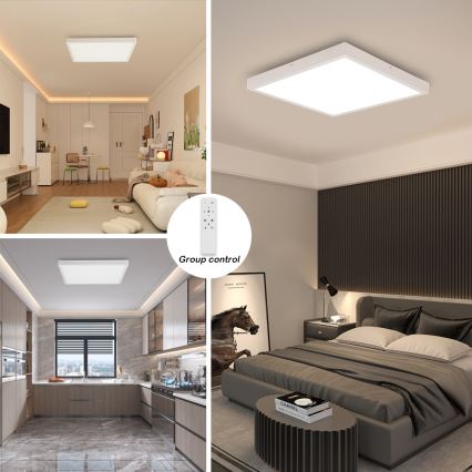 Brilagi - LED prigušiva plafonska lampa za kupatilo FRAME SMART LED/50W/230V 60x60 cm 3000-6000K IP44 bela + daljinski upravljač