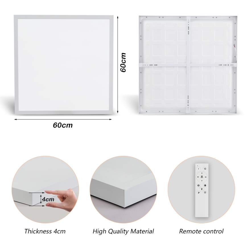 Brilagi - LED prigušiva plafonska lampa za kupatilo FRAME SMART LED/50W/230V 60x60 cm 3000-6000K IP44 bela + daljinski upravljač