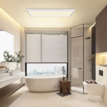Brilagi - LED prigušiva kupatilska plafonska svetiljka FRAME SMART LED/96W/230V 120x60 cm 3000-6000K IP44 bela + daljinski upravljač