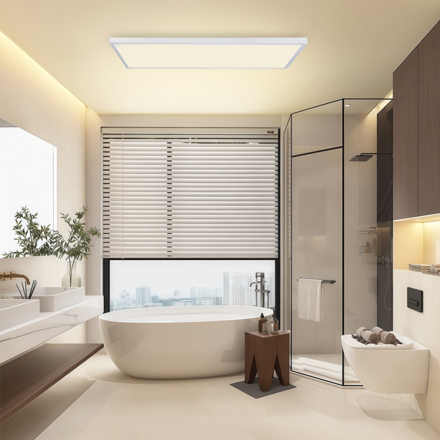 Brilagi - LED prigušiva kupatilska plafonska svetiljka FRAME SMART LED/96W/230V 120x60 cm 3000-6000K IP44 bela + daljinski upravljač
