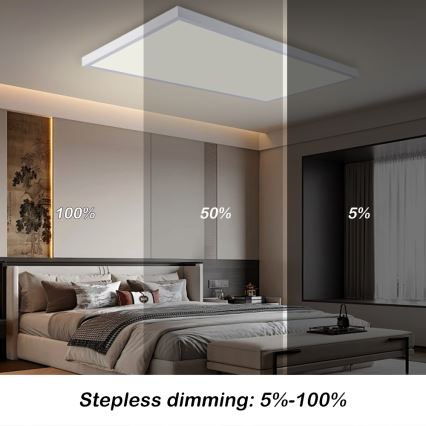 Brilagi - LED prigušiva kupatilska plafonska svetiljka FRAME SMART LED/96W/230V 120x60 cm 3000-6000K IP44 bela + daljinski upravljač