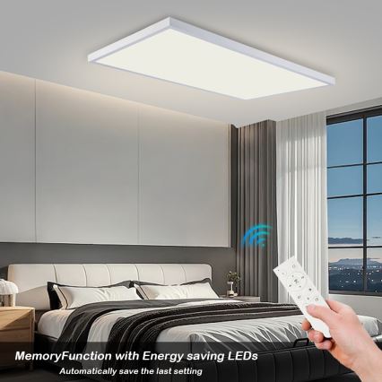 Brilagi - LED prigušiva kupatilska plafonska svetiljka FRAME SMART LED/96W/230V 120x60 cm 3000-6000K IP44 bela + daljinski upravljač