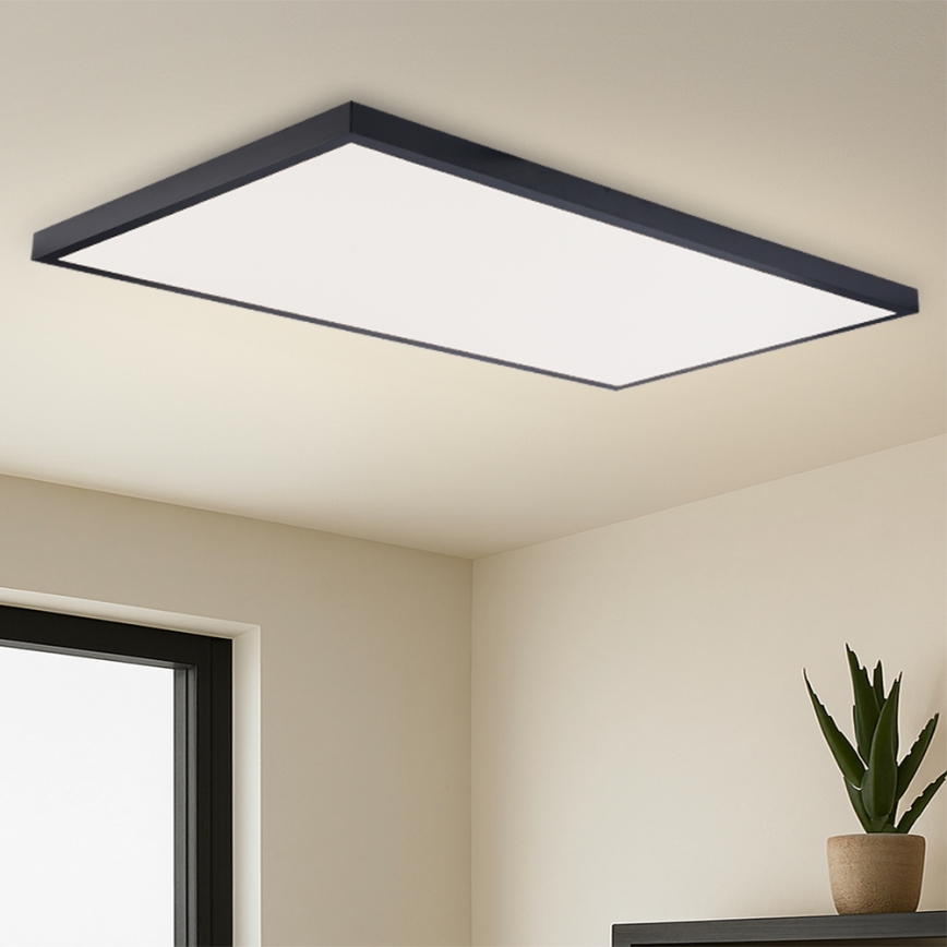 Brilagi - LED prigušiva kupatilska plafonska svetiljka FRAME SMART LED/96W/230V 120x60 cm 3000-6000K IP44 crna + daljinski upravljač