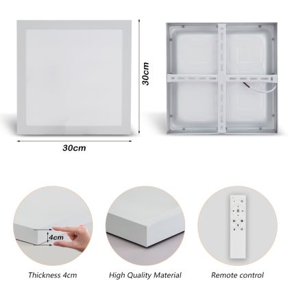 Brilagi - LED prigušiva kupatilska plafonska lampa FRAME SMART LED/24W/230V 30x30 cm 3000-6000K IP44 bela + daljinski upravljač
