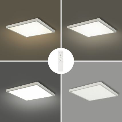 Brilagi - prigušiva LED plafonska lampa za kupatilo FRAME SMART LED/50W/230V 60x60 cm 3000-6000K IP44 srebrna + daljinski upravljač